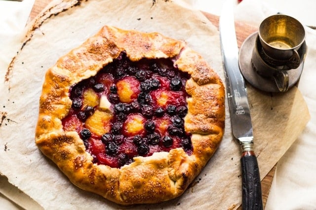 Yellow Plum and Blueberry Galette