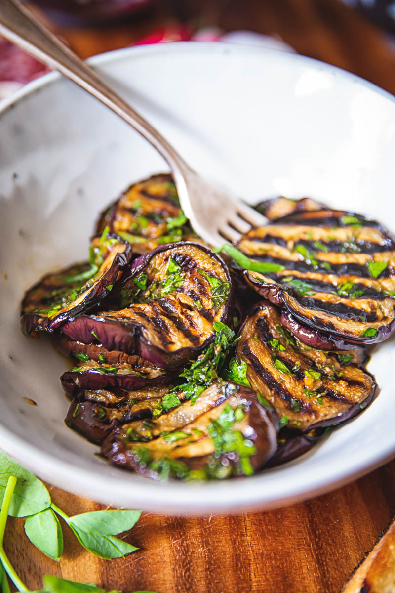 Balsamic Grilled Eggplant with Mint