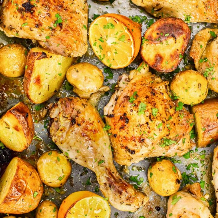 Rosemary Lemon Chicken and Potatoes (VIDEO) - Vikalinka