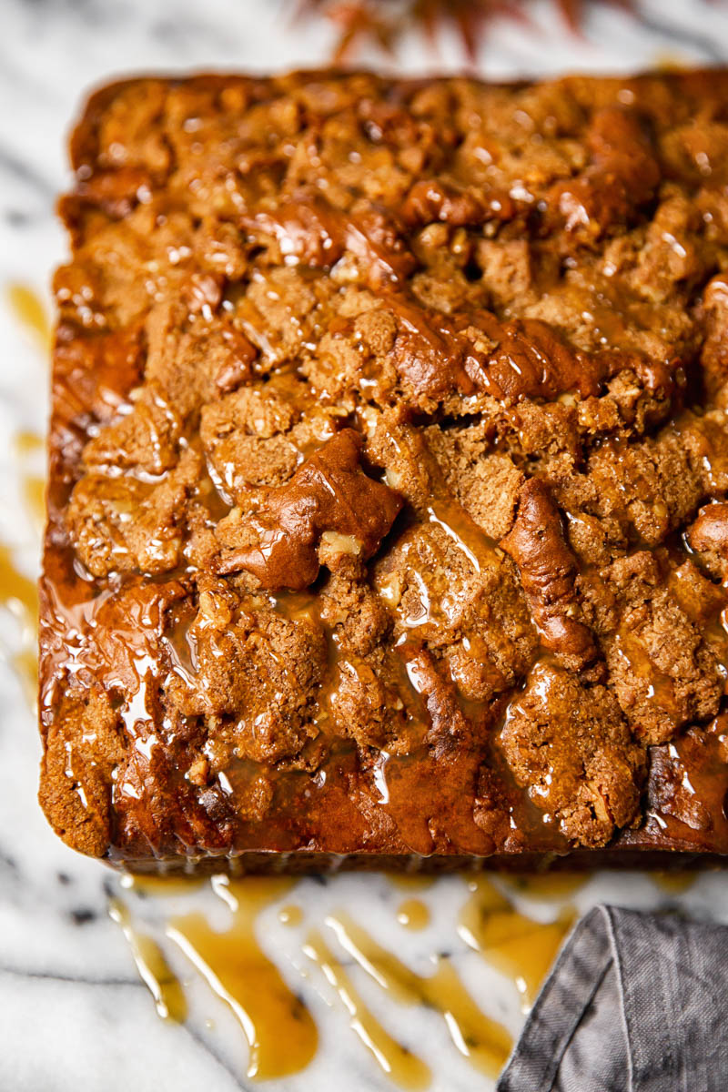 Top down view of apple spice cake