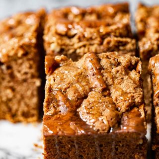 Close up of apple cake slice