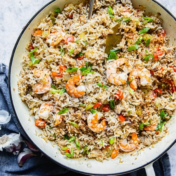 Cajun Dirty Rice with Shrimp - Vikalinka