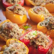 Stuffed Bell Peppers with Smoky Paprika Sauce