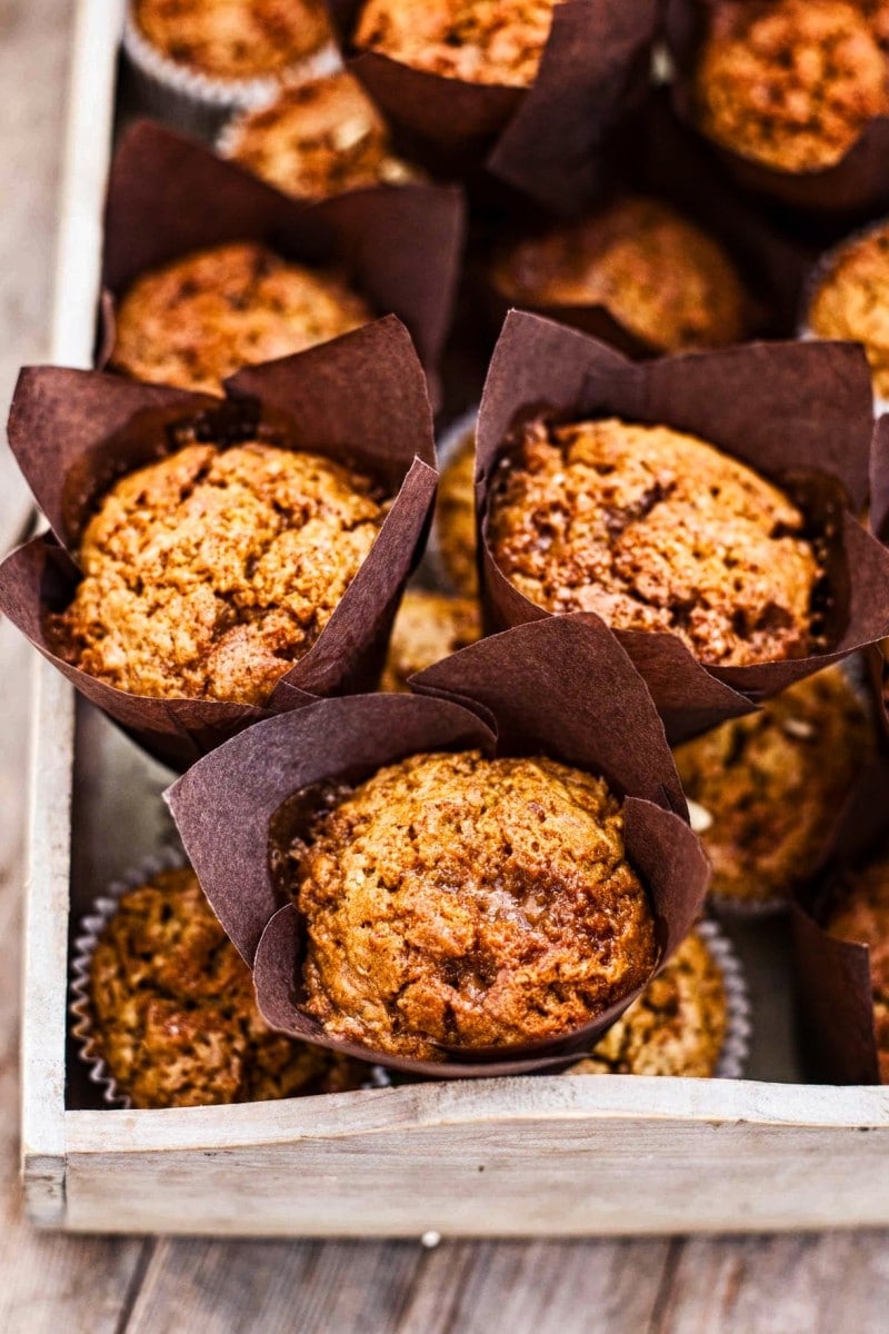 Close up of Toffee Honeycomb Pumpkin Muffins