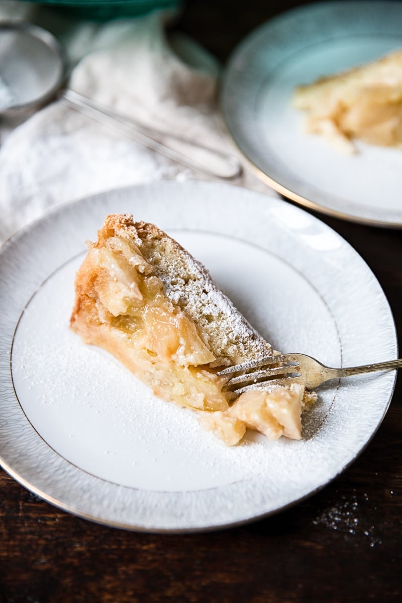 Apple Cake Slice on plate