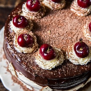 top down view of Black Forest Cake