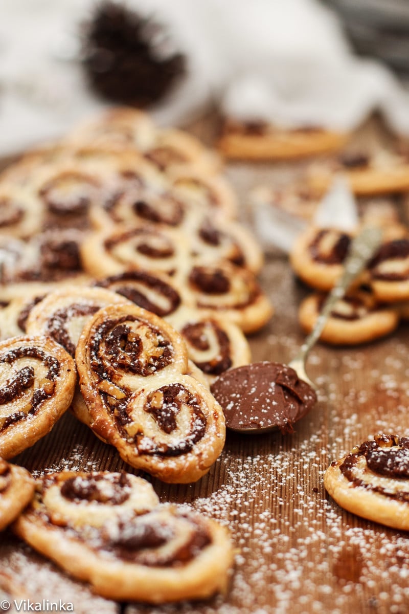 close up of Nutella Hazelnut Palmiers