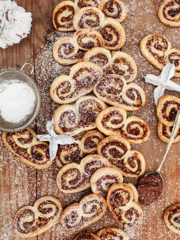 top down of Nutella and Hazelnut Palmiers
