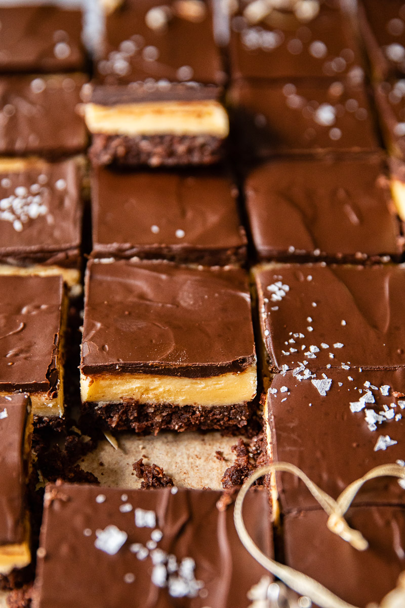 Nanaimo Bars with all three layers exposed