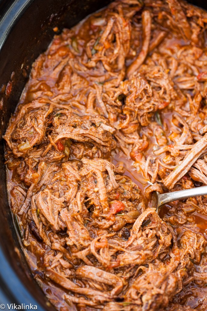 close up of beef ragu in a pot