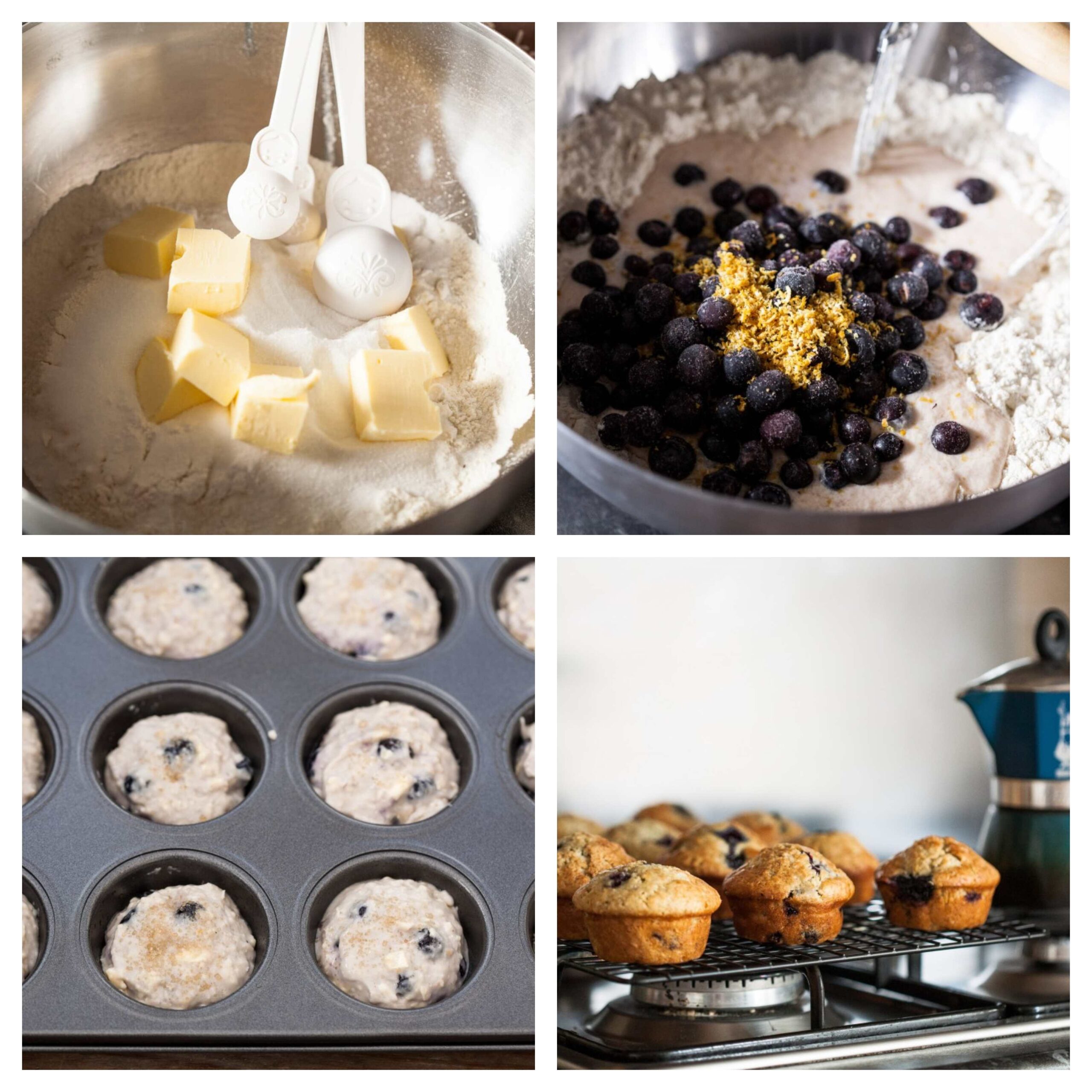 blueberry muffins process