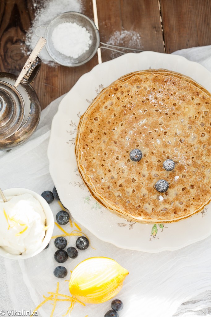 Blueberry and Limoncello Cheese Crepes