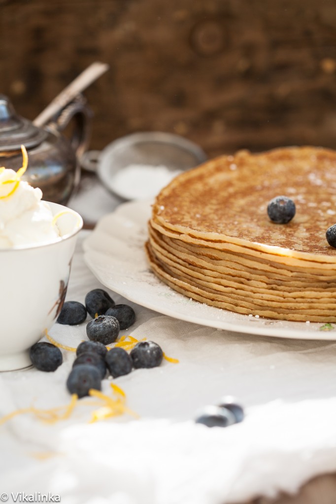 Blueberry and Limoncello Cheese Crepes