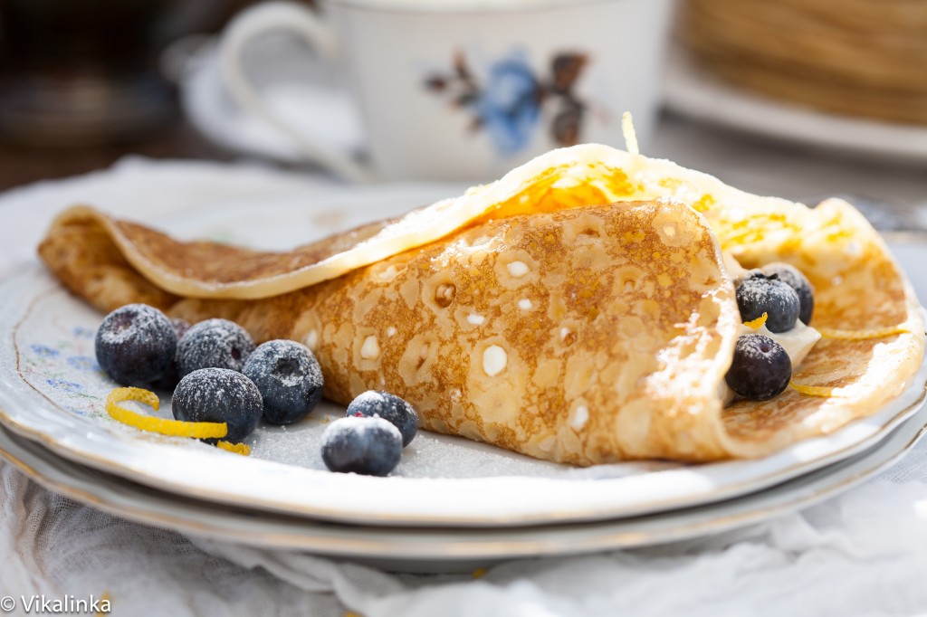 Blueberry and Limoncello Cheese Crepes