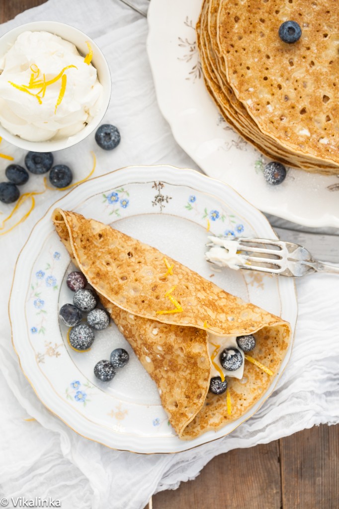 Blueberry and Limoncello Cheese Crepes