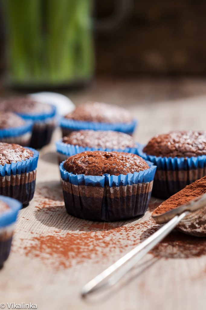 Skinny Chocolate Zucchini Muffins