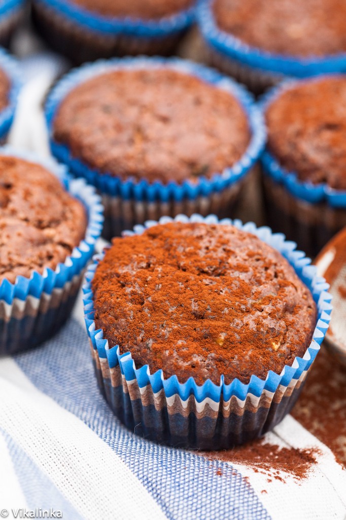 Skinny Chocolate Zucchini Muffins