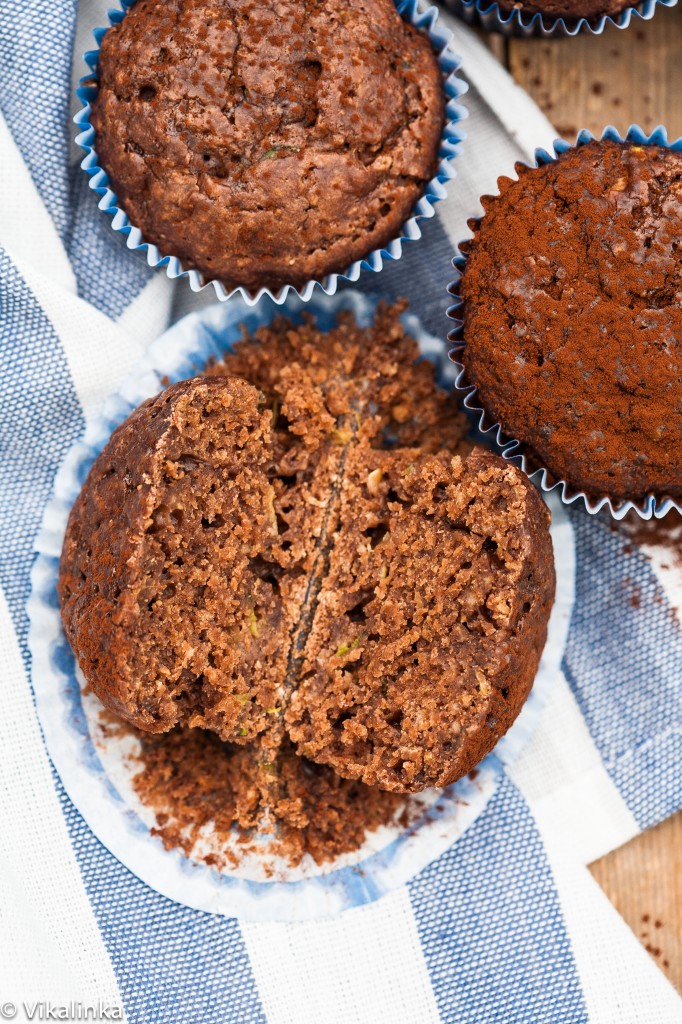 Skinny Chocolate Zucchini Muffins