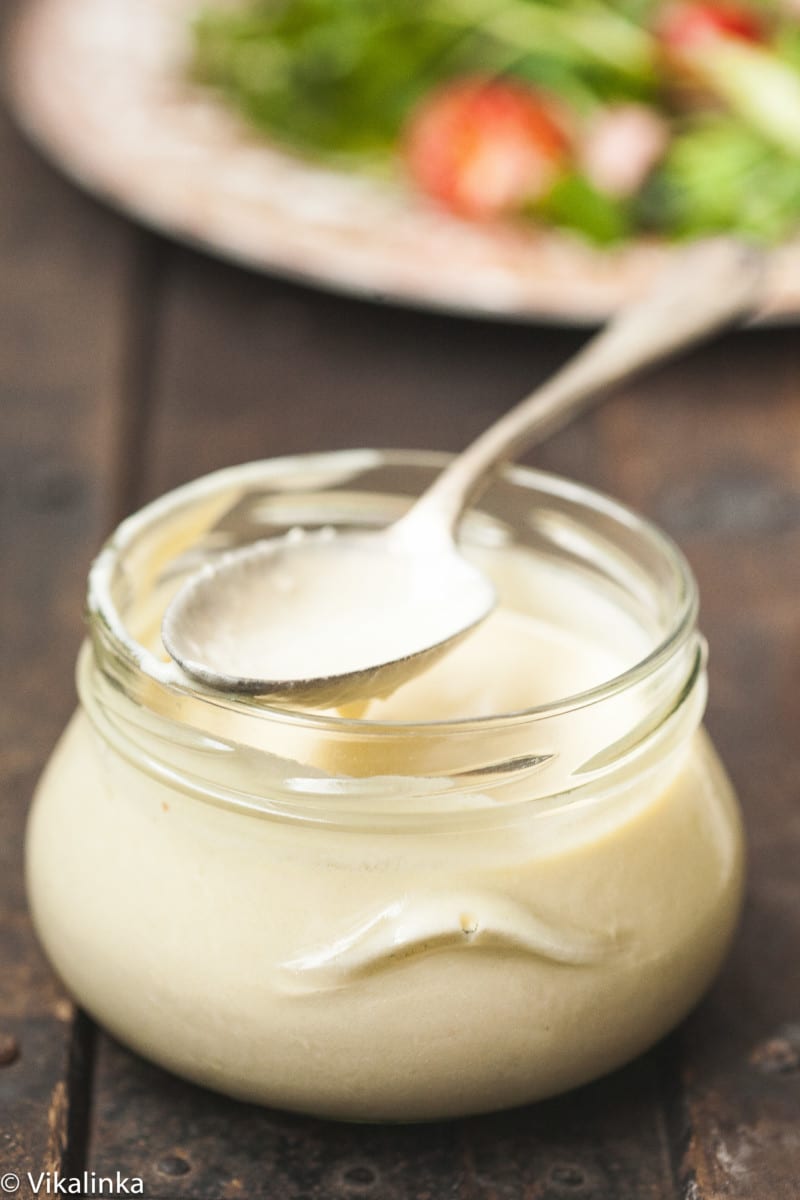 horseradish dressing in a glass jar
