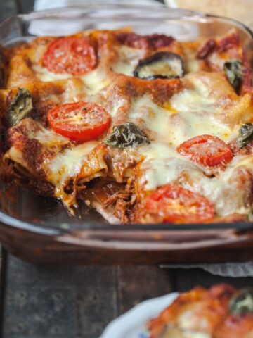 lasagna in a pan