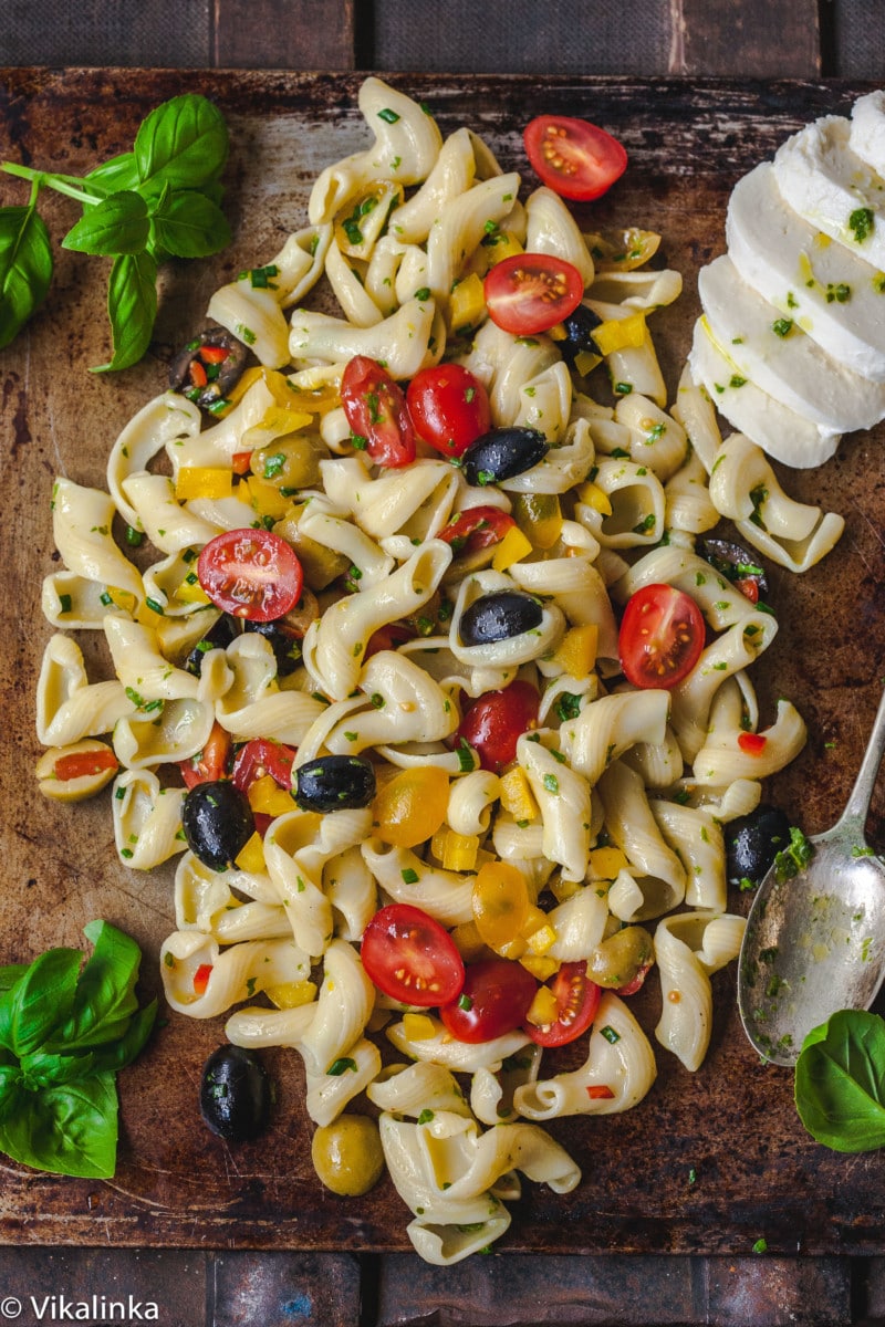 Pasta Salad Recipe with Basil Vinaigrette