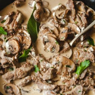 Beef Stroganoff with mushrooms