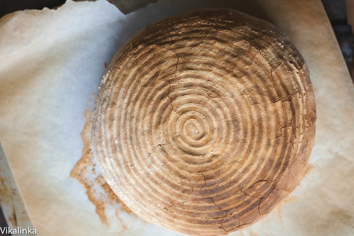 Top down view of Rosemary Spelt Bread