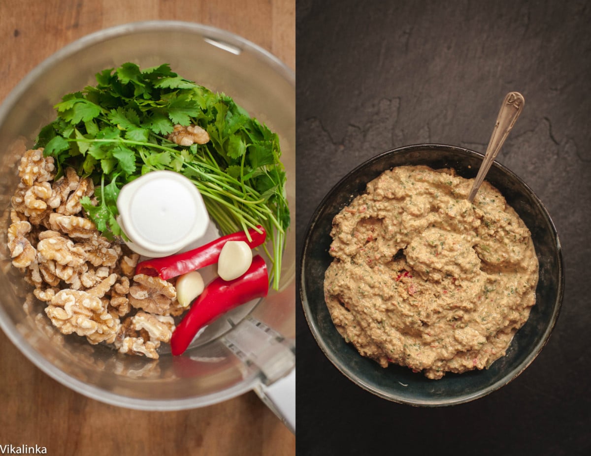 Process shot of sauce ingredients in bowl