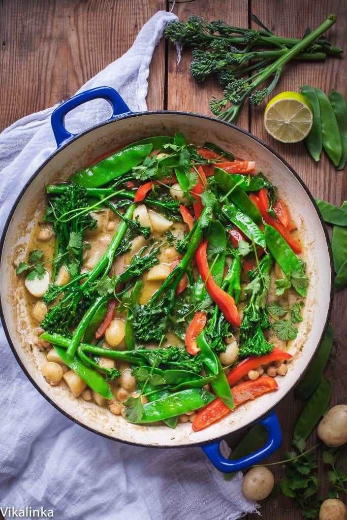 Green Vegetable, Young Potato and Chick Pea Thai Curry