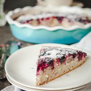 Slice of tea cake on a plate