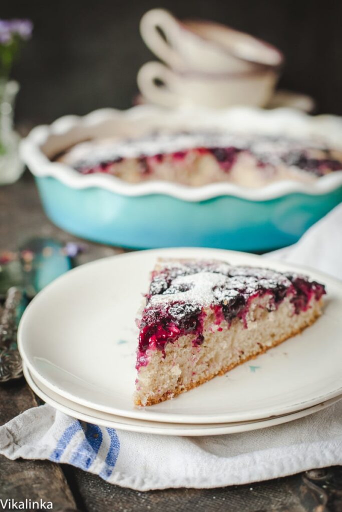 Slice of tea cake on a plate