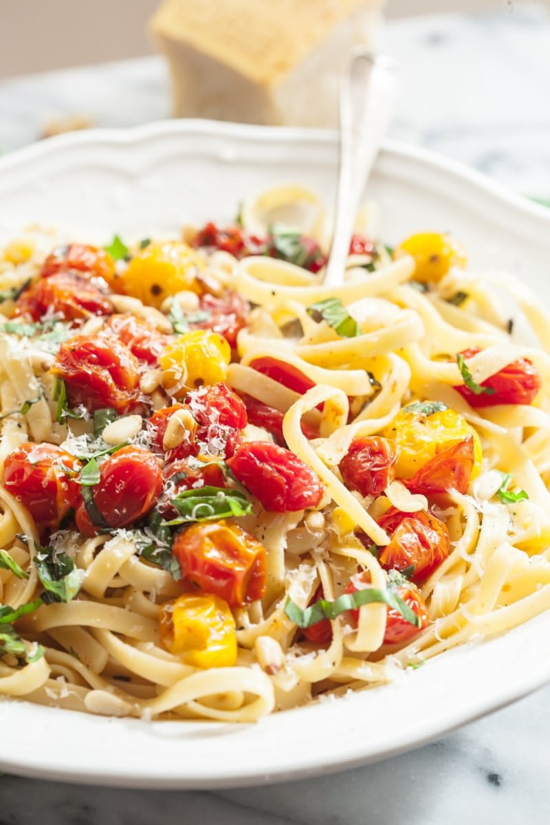 cherry tomato and basil fettuccine