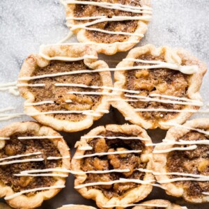 Maple Butter tarts drizzled with white chocolate