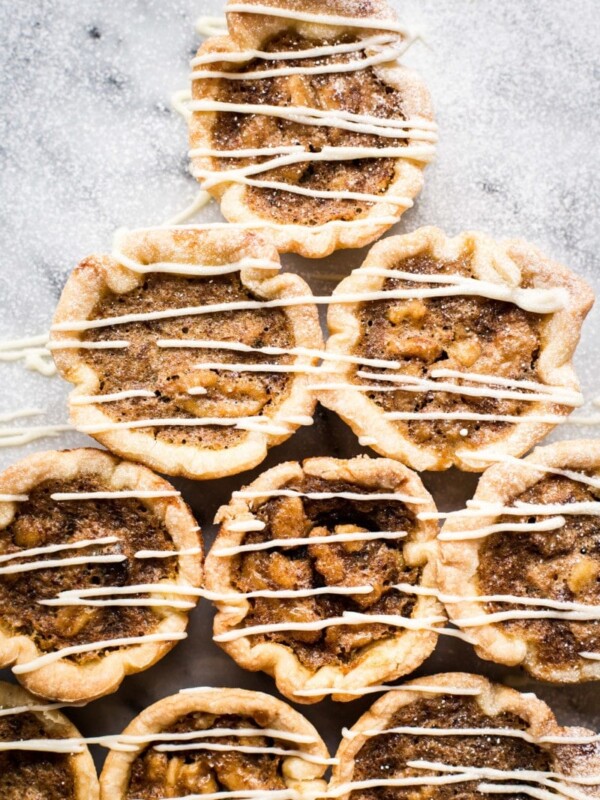 Maple Butter tarts drizzled with white chocolate