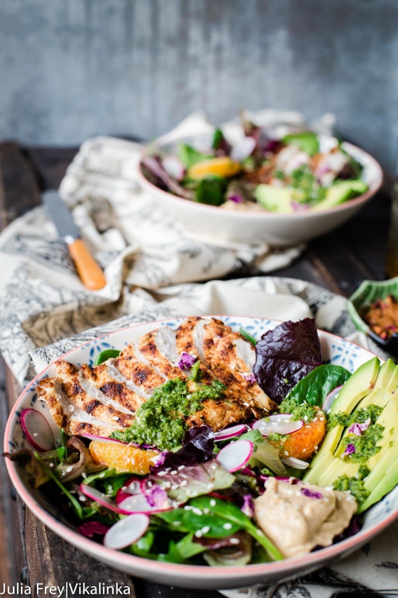 Side shot of Middle Eastern Salad Bowl