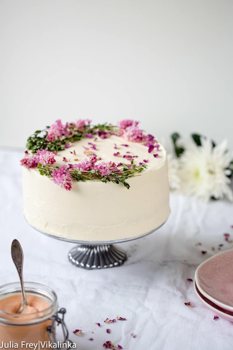 Rose Rhubarb Layer Cake Vikalinka