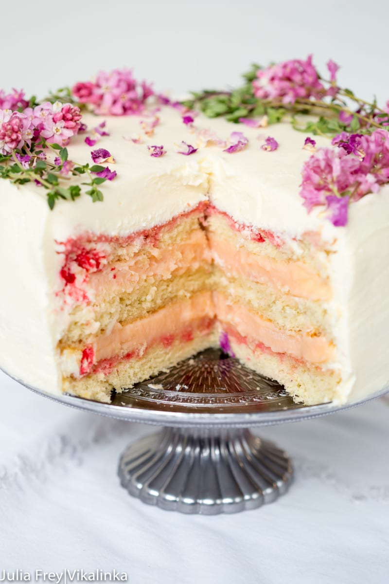 Rose Rhubarb Layer Cake Vikalinka