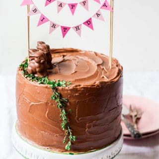 side shot of malted chocolate cake