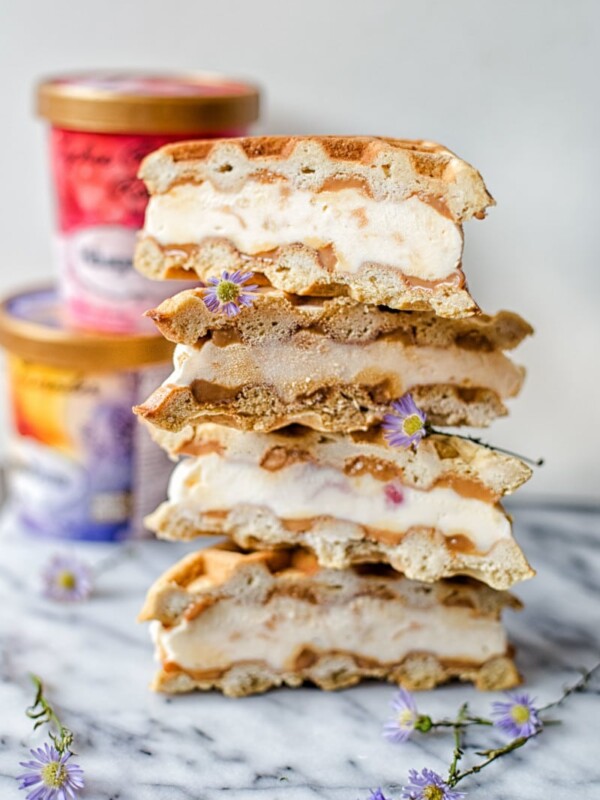 Side view of the dessert showing the inside