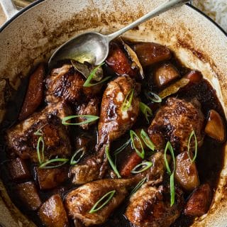 Filipino Chicken Adobo in pan