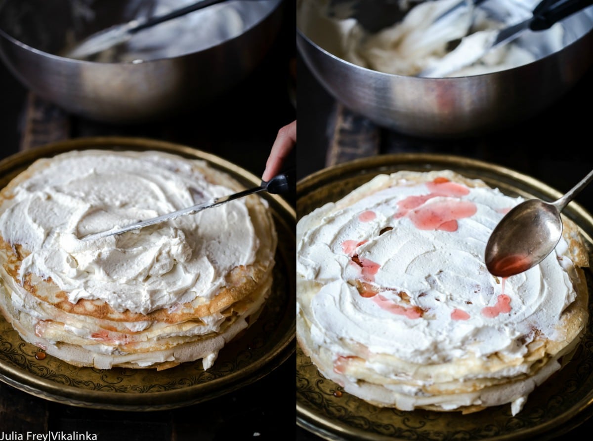 crepe cake process images
