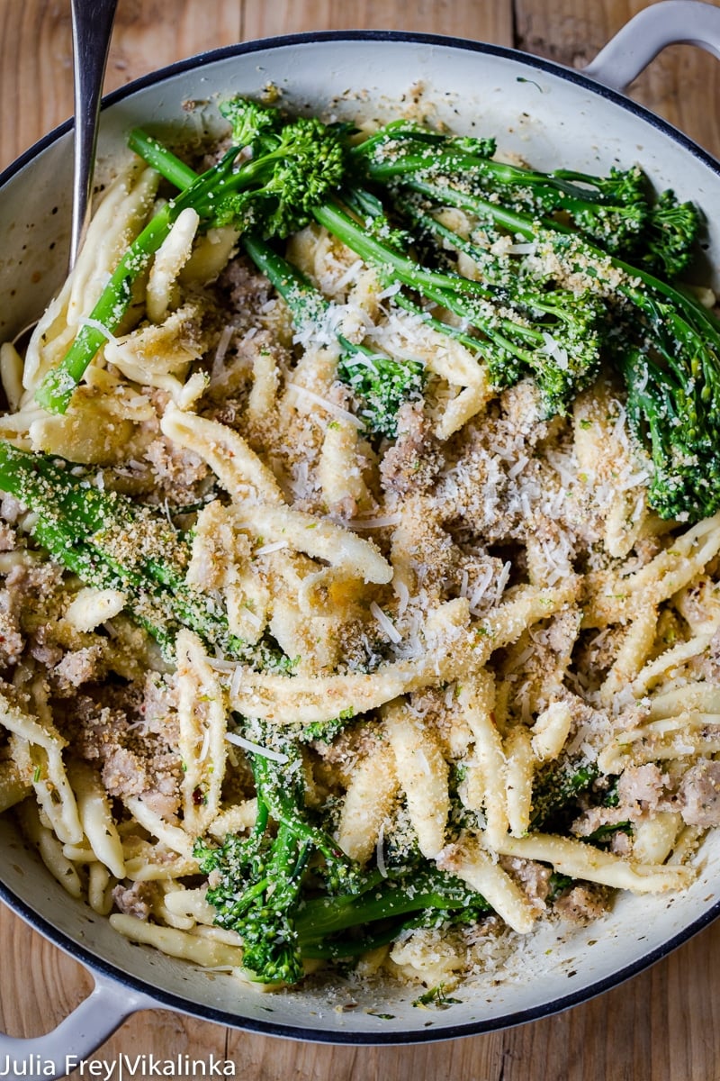 Sausage and Broccoli Pasta with Herb and Garlic Breadcrumbs