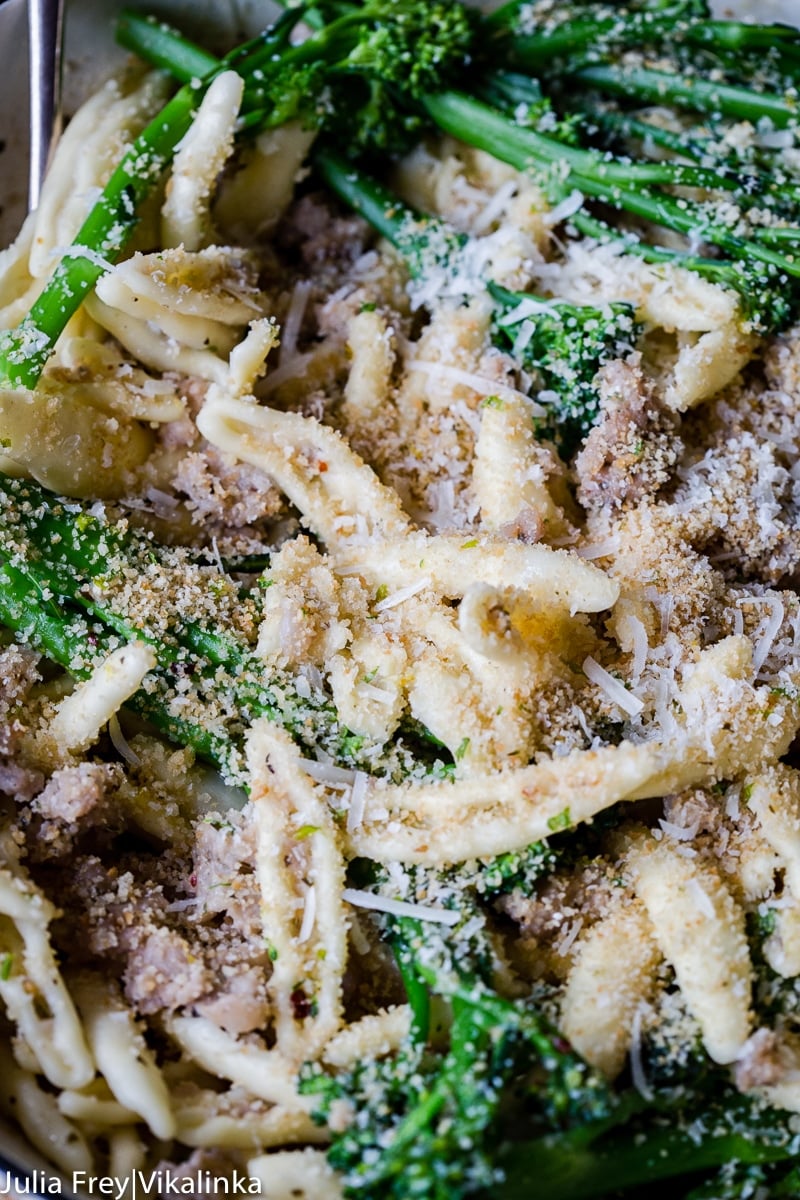 Sausage and Broccoli Pasta with Herb and Garlic Breadcrumbs