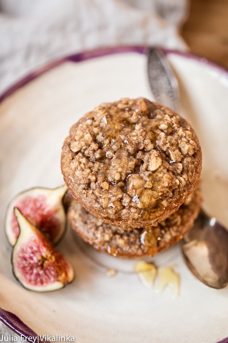 stack of Flourless Oatmeal Muffins