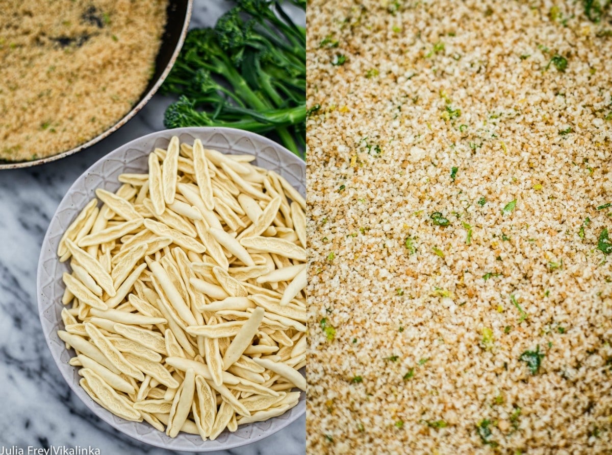 Sausage and Broccoli Pasta with Herb and Garlic Breadcrumbs