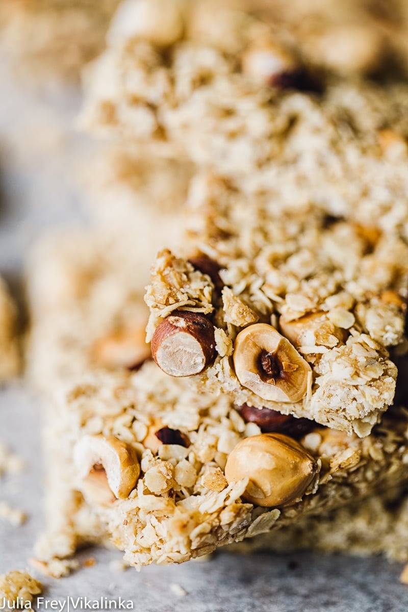 Close up showing nuts and grains