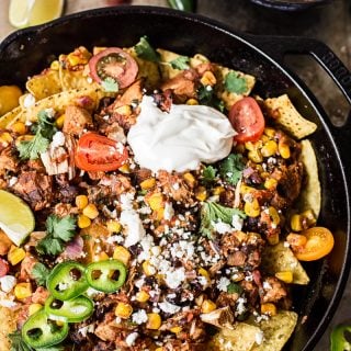 Chicken chilaquiles with warm corn salsa