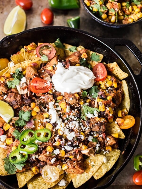 Chicken chilaquiles with warm corn salsa