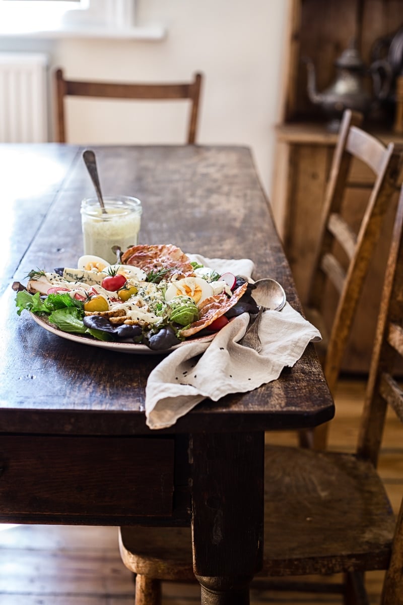 Summer Fresh Cobb Salad with Yogurt and Preserved Lemon Dressing