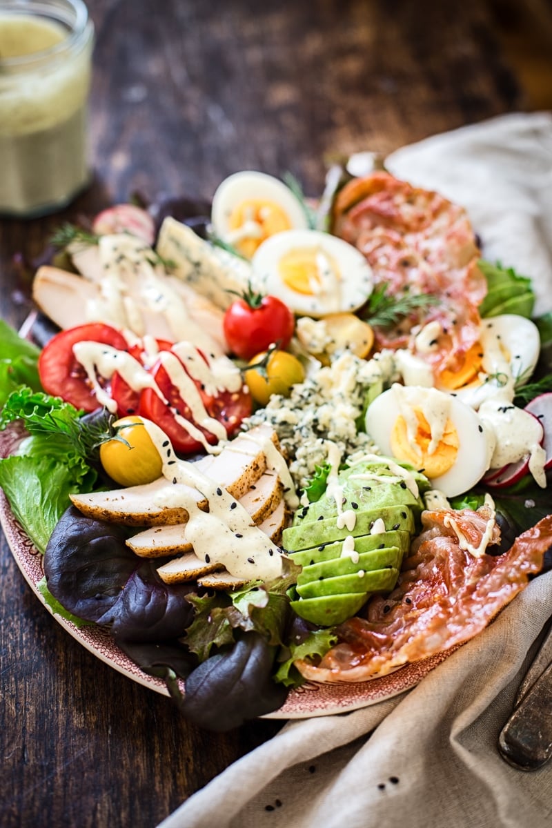 Summer Fresh Cobb Salad with Yogurt and Preserved Lemon Dressing